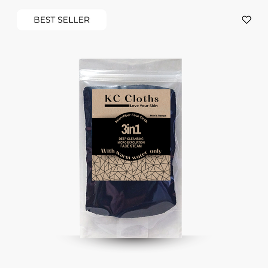 Black KC Cloths microfiber face cloth, men's range