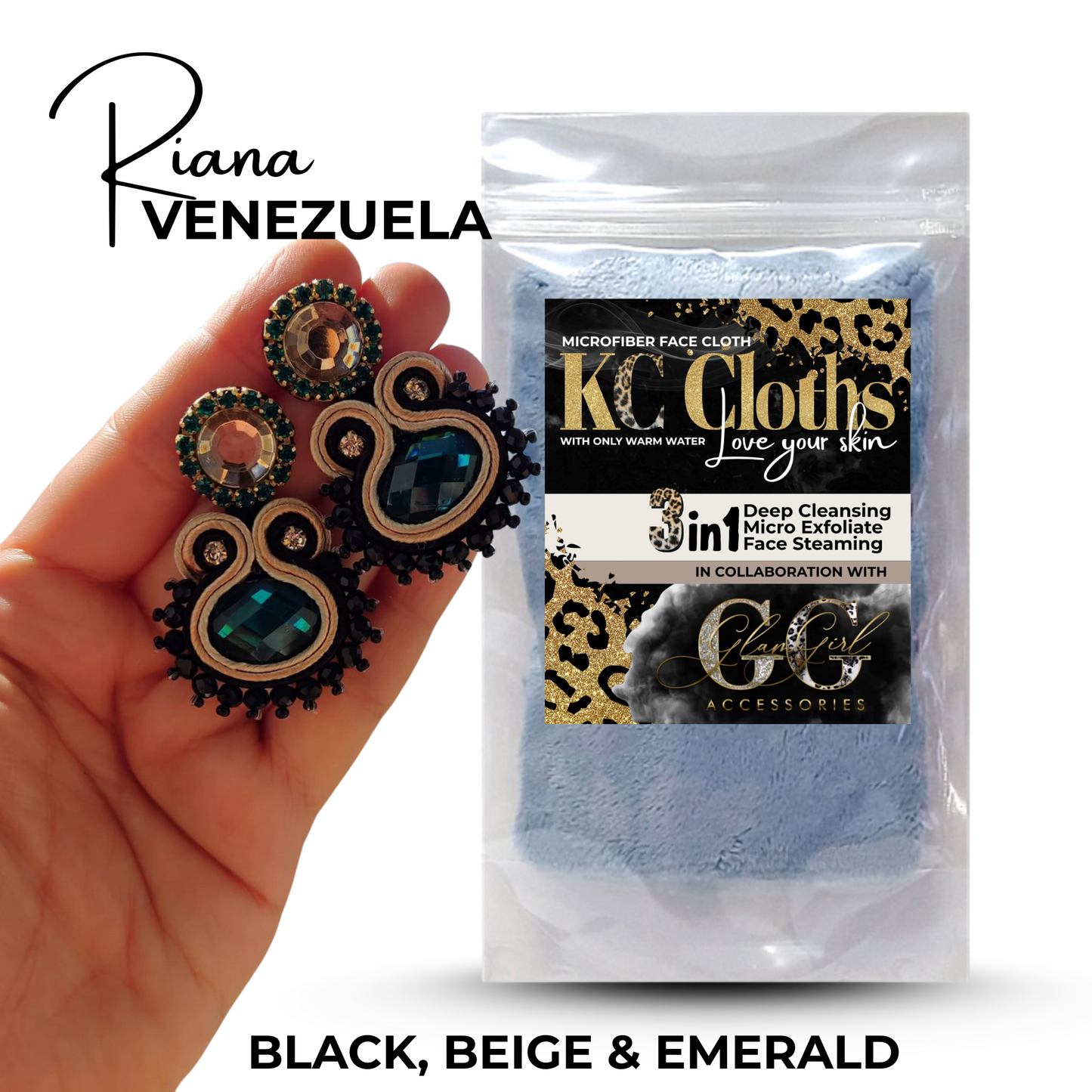 Riana Venezuela - Black, Beige and Emerald