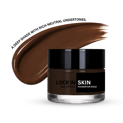 Lock In Skin natural foundation, Deep Espresso DE12 shade