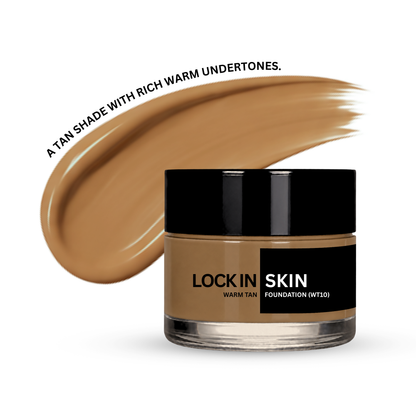 Lock In Skin natural foundation, Warm Tan WT10 shade